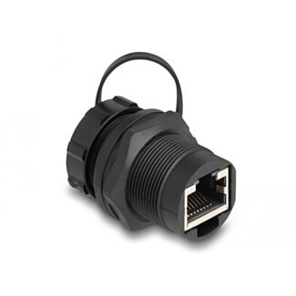 DeLOCK Accoppiatore RJ45 Cat.6A con cappuccio di tenuta IP67 antipolvere e impermeabile