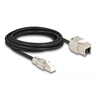 DeLOCK Cavo RJ45 maschio assemblato in campo a modulo Keystone RJ45 femmina Cat.6A da 3 m