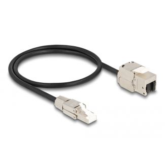 DeLOCK Cavo RJ45 maschio assemblato in campo a modulo Keystone RJ45 femmina Cat.6A da 50 cm