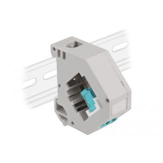 DeLOCK Adattatore guida DIN con Keystone LC Duplex femmina per LC Duplex femmina azzurro