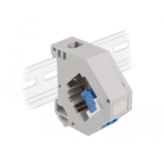 DeLOCK DIN rail Adapter with Keystone LC Duplex female to LC Duplex female blue