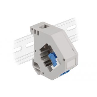 DeLOCK Adattatore guida DIN con Keystone LC Duplex femmina per LC Duplex femmina blu