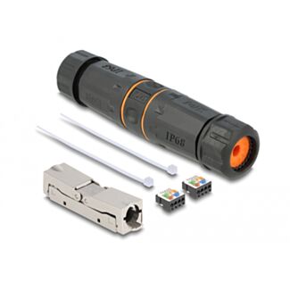 DeLOCK Connettore cavo da LSA a LSA Cat.6A IP68 impermeabile nero
