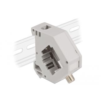 DeLOCK Adattatore per guida DIN con Keystone da F femmina a F femmina