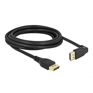 DeLOCK Cavo DisplayPort da maschio diritto a maschio 90° angolato vers l'alto 8K 60 Hz 3 m privo di fermo