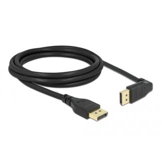 DeLOCK Cavo DisplayPort da maschio diritto a maschio 90° angolato vers l'alto 8K 60 Hz 2 m privo di fermo
