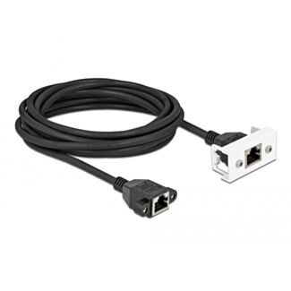 DeLOCK Cavo di estensione di rete per Easy 45 Modulo S/FTP da RJ45 femmina a RJ45 femmina Cat.6A 5 m nero