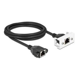 DeLOCK Cavo di estensione di rete per Easy 45 Modulo S/FTP da RJ45 femmina a RJ45 femmina Cat.6A 2 m nero