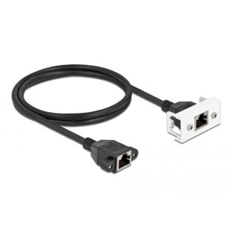 DeLOCK Cavo di estensione di rete per Easy 45 Modulo S/FTP da RJ45 femmina a RJ45 femmina Cat.6A 1 m nero
