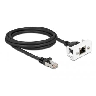 DeLOCK Cavo di estensione di rete per Easy 45 Modulo S/FTP RJ45 maschio per RJ45 femmina Cat.6A 2 m nero