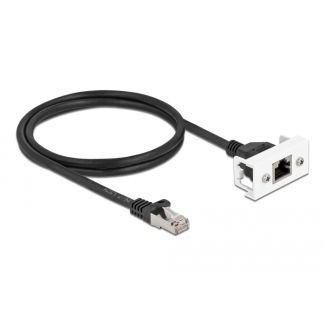 DeLOCK Cavo di estensione di rete per Easy 45 Modulo S/FTP RJ45 maschio per RJ45 femmina Cat.6A 1 m nero
