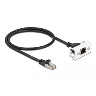 DeLOCK Network Extension Cable for Easy 45 Module S/FTP RJ45 plug to RJ45 jack Cat.6A 50 cm black