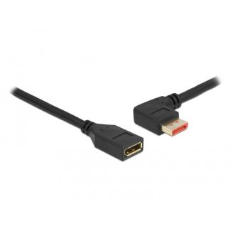 DeLOCK DisplayPort extension cable male 90° left angled to female 8K 60 Hz 1 m