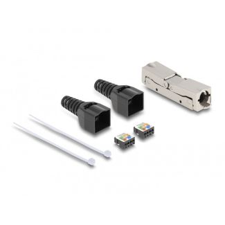 DeLOCK RJ45 Coupler LSA to LSA with strain relief Cat.6A toolfree
