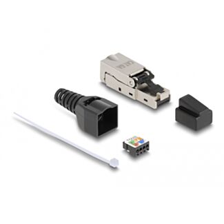 DeLOCK RJ45 maschio per LSA con pressavaco e copertura antipolvere Cat.6A senza attrezzi