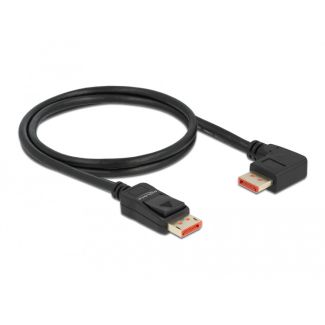 DeLOCK DisplayPort cable male straight to male 90° right angled 8K 60 Hz 1 m