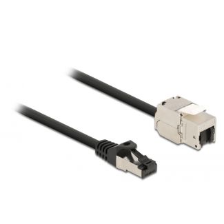 DeLOCK Cavo RJ45 maschio a modulo Keystone RJ45 femmina Cat.6A 5 m nero