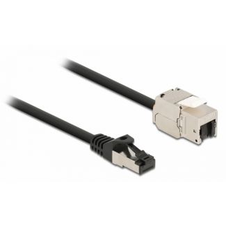 DeLOCK Cavo RJ45 maschio a modulo Keystone RJ45 femmina Cat.6A 50 cm nero
