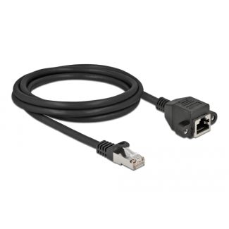 DeLOCK Cavo di estensione di rete S/FTP RJ45 maschio per RJ45 femmina Cat.6A 1 m nero
