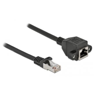 DeLOCK Cavo di estensione di rete S/FTP RJ45 maschio per RJ45 femmina Cat.6A 25 cm nero