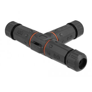 DeLOCK Connettore per cavo per esterno a 4 pin, IP68 impermeabile, avvitabile, diametro cavo 4,5 - 7,5 mm nero