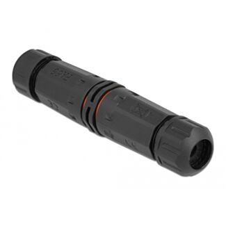 DeLOCK Connettore per cavo per esterno a 4 pin, IP68 impermeabile, avvitabile, diametro cavo 4,5 - 7,5 mm nero