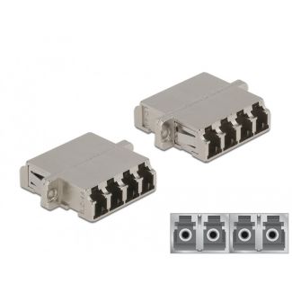 DeLOCK Optical Fiber Coupler LC Quad female to LC Quad female Single-mode metal