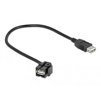 DeLOCK Keystone Module USB 2.0 A female 110° > USB 2.0 A female with cable black
