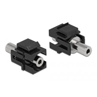 DeLOCK Modulo Keystone stereo jack femmina da 3,5 mm a 3 pin per jack stereo femmina da 3,5 mm 3 pin nero