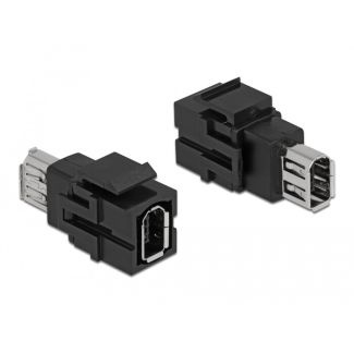 DeLOCK Keystone Module FireWire 6 pin female to FireWire 6 pin female black