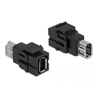 DeLOCK Modulo Keystone FireWire femmina > FireWire femmina nero