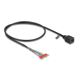 DeLOCK Cavo da RJ45 femmina a capicorda Cat.5e da 50 cm nero
