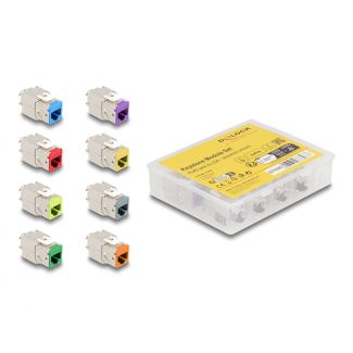 DeLOCK Modulo Keystone RJ45 femmina a LSA Cat.6A non richiede attrezzi colori assortiti set da 8 pezzi