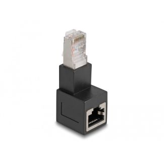 DeLOCK RJ45 plug to RJ45 jack Adapter Cat.6A 90° downwards angled