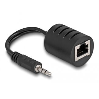 DeLOCK Estensore audio stereo RJ45 femmina per jack stereo maschio da 3,5 mm Cat.5 fino a 50 m set 2 pezzi