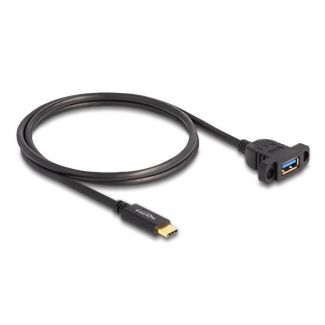 DeLOCK SuperSpeed USB 10 Gbps (USB 3.2 Gen 2) Cavo USB Type-C maschio per USB Tipo-A femmina da 1 m a pannello nero