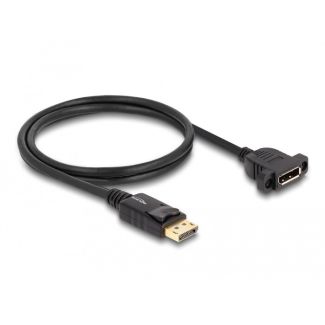 DeLOCK DisplayPort 1.4 Cable 8K 30 Hz male to female 1 m panel-mount black