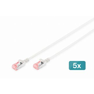 Digitus CAT 6 U/FTP Slim patch cord, 5 pieces