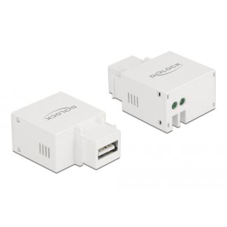 DeLOCK Modulo Keystone USB di Tipo-A Porta di ricarica USB di Tipo-A 2,1 A bianco