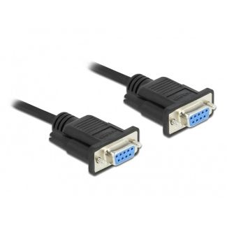 DeLOCK Serial Cable RS-232 D-Sub 9 female to female null modem with narrow plug housing - CTS / RTS auto control - 0.5 m