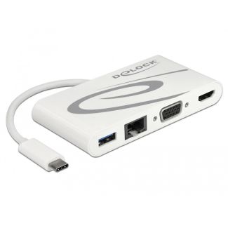 DeLOCK 87731 laptop dock/port replicator USB 3.2 Gen 1 (3.1 Gen 1) Type-C Grey, White