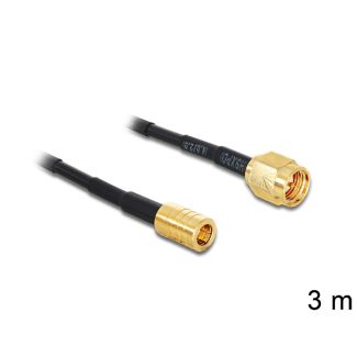 DeLOCK 88647 coaxial cable RG-174 3 m SMA SMB Black