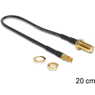 DeLOCK 88484 coaxial cable RG-174 0.2 m SMA TS-9 Black