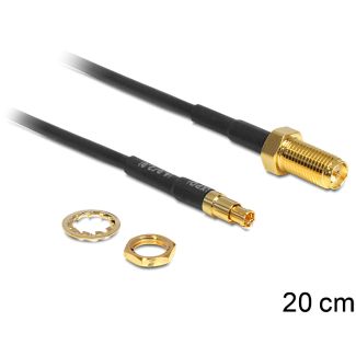 DeLOCK 88483 coaxial cable RG-174 0.2 m RP-SMA TS-9 Black