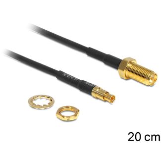 DeLOCK 88483 coaxial cable RG-174 0.2 m RP-SMA TS-9 Black