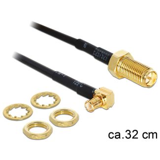 DeLOCK 88472 coaxial cable 0.32 m MMCX RP-SMA Gold, Black