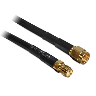 DeLOCK 10m SMA m/f coaxial cable CFD200 Black