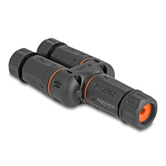 DeLOCK Connettore per cavo Adattatore a Y da RJ45 femmina a 2 x RJ45 femmina Cat.6 IP68 polvere e impermeabile per esterni