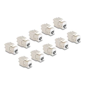 DeLOCK Keystone Modul RJ45 jack to LSA Cat.6A toolfree white set 10 pieces