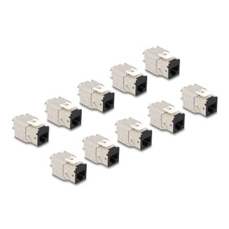 DeLOCK Modulo Keystone RJ45 femmina a LSA Cat.6A non richiede attrezzi nero set da 10 pezzi